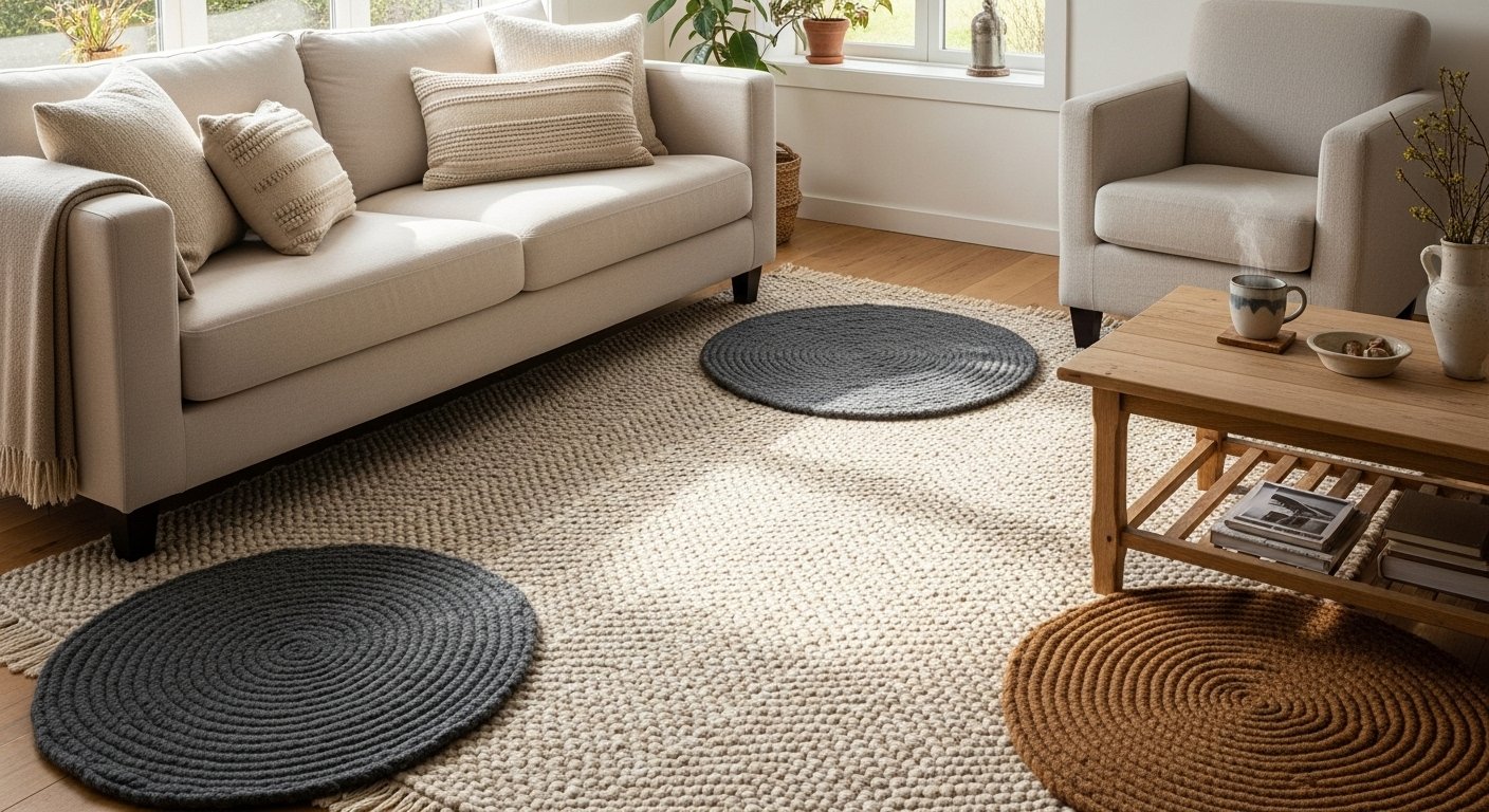 cozy interior with natural wool wollmatten flooring