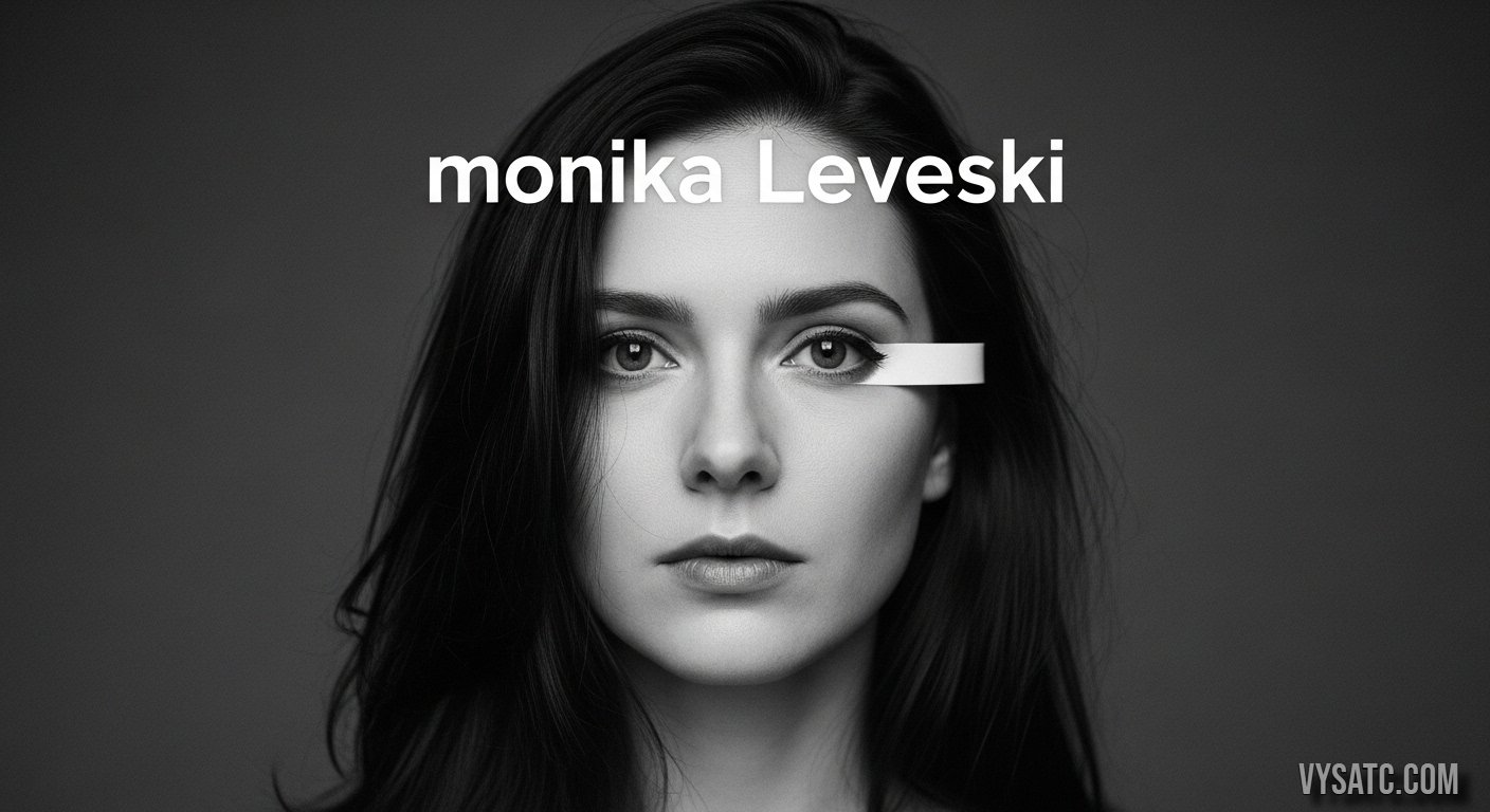 Portrait-style illustration symbolizing monika leveski, media attention, and public scrutiny within a cultural and social context.